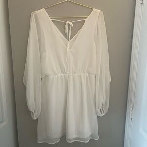 Peach Love California White Chiffon Dress